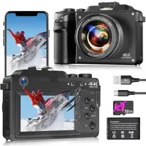 Vlog Kamera Heegomn Digitale Kamera 4K 48MP