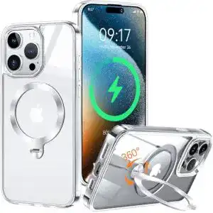 iPhone 14 Pro Hülle mit MagSafe und 360° drehbarem Ständer