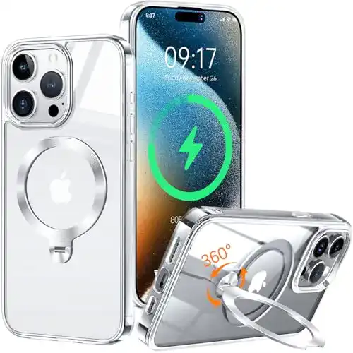 iPhone 14 Pro Hülle mit MagSafe und 360° drehbarem Ständer