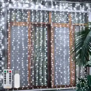 Lichtervorhang Ollny 3x3m mit 300 LED für Innen und Außen