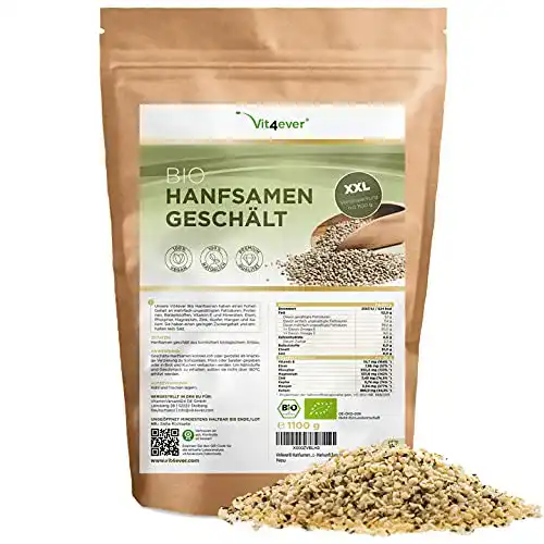 Bio Hanfsamen geschält, 1100 g – Proteinquelle mit Omega-3 Fettsäuren