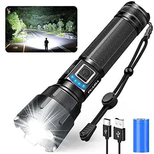 Taschenlampe 10.000 Lumen PUAIDA LED wiederaufladbar