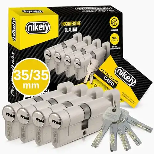 Gercar Pro+ 4er Set Profil-Zylinder mit Not- und Gefahrenfunktion