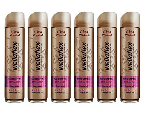Wella Flex Haarspray ohne Duftstoffe für starken Halt, 6er Pack