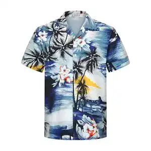 Hemd für Herren – Aptro Hawaiihemd Kurzarm für Freizeit und Reisen