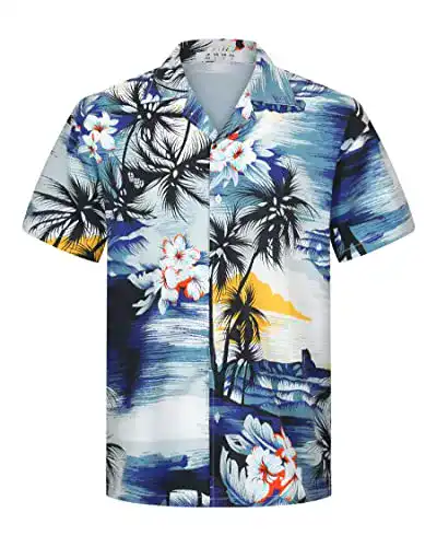 Hemd für Herren – Aptro Hawaiihemd Kurzarm für Freizeit und Reisen