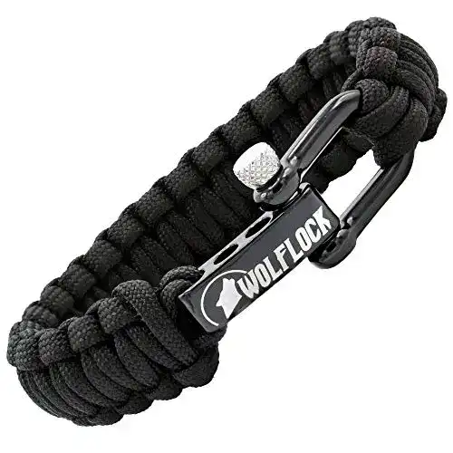 Paracord-Armband Wolflock Premium mit Edelstahlverschluss