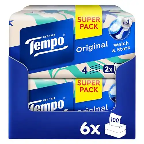 Tempo Original Taschentücher Duo-Box mit 12 Boxen à 100 Tüchern