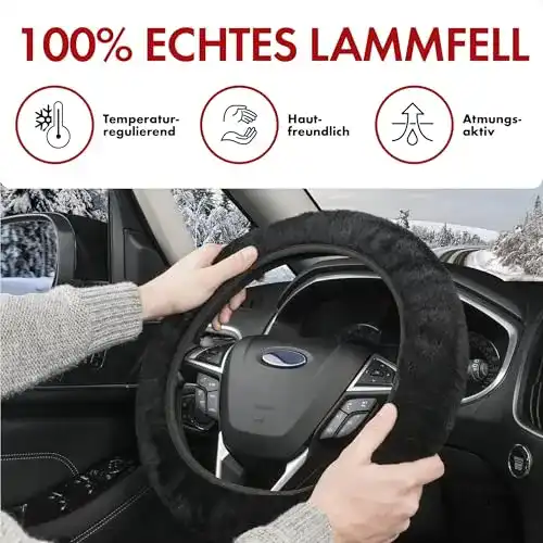 Lenkradbezug Walser Lammfell für Autos – Lenkradhülle