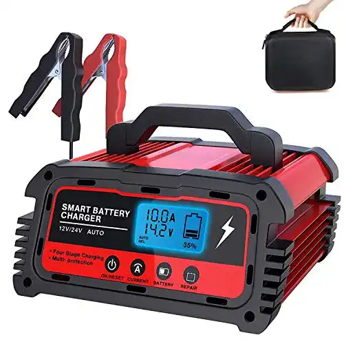 Autobatterie Ladegerät von Leicestercn für 12V und 24V Batterien