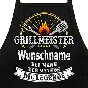 Grillschürze Shirtoo personalisierbar mit Spruch Grillmeister