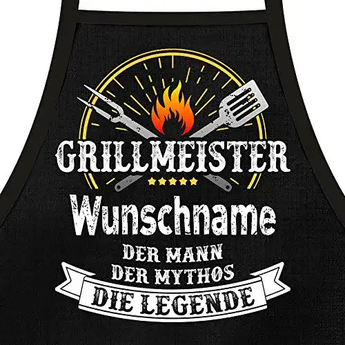Grillschürze Shirtoo personalisierbar mit Spruch Grillmeister