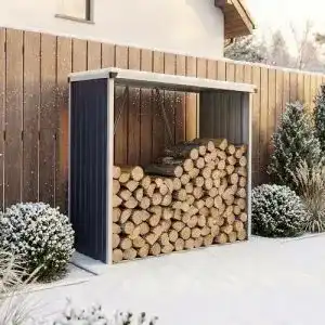 Holzunterstand casa.pro Kalmar aus Stahl für Brennholzlager
