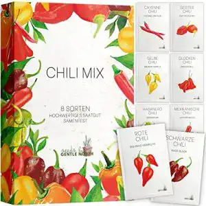 Chili Samen Set Gentle North mit 8 Sorten für Garten und Balkon