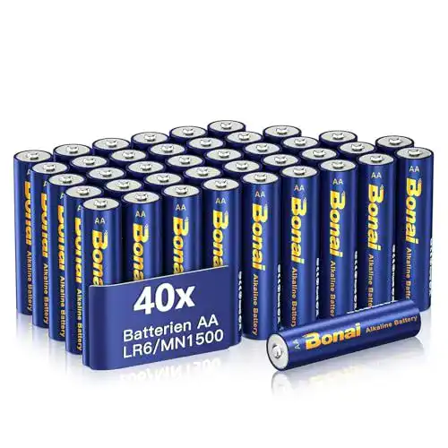 Batterie Bonai Longlife Alkaline AA (40 Stück) 1,5V Mignon LR06
