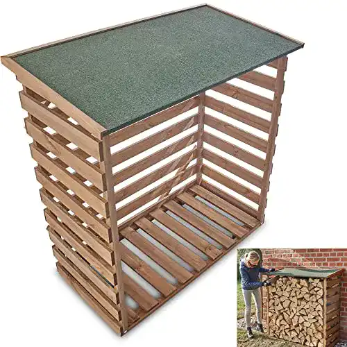 Holzunterstand für Brennholz – Wetterfestes Holzregal von Zooprinz