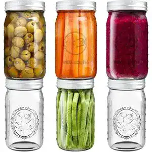 Tebery Fermentiergläser 6 Stück 32oz Einmachgläser mit Deckel