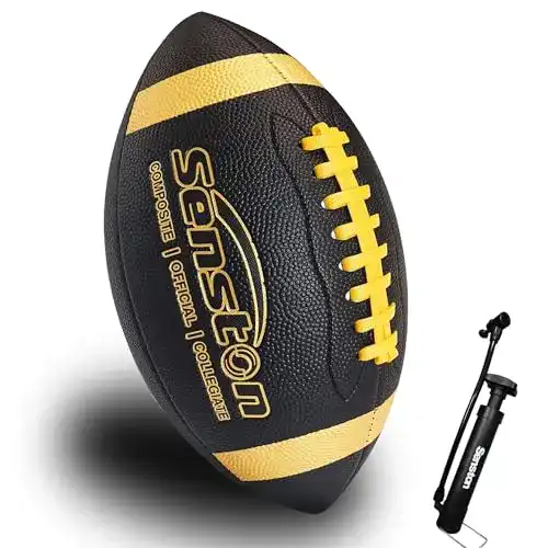 Senston Football American Size 9 Unisex-Jugend aus Komposit-Leder