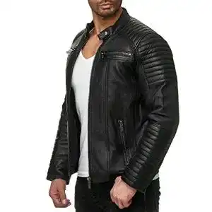 Lederjacke für Herren von Redbridge aus Kunstleder in Schwarz