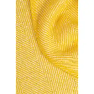 Wolldecke Cawa Plaids&Co Creme-Gelb Fischgrat mit Fransen