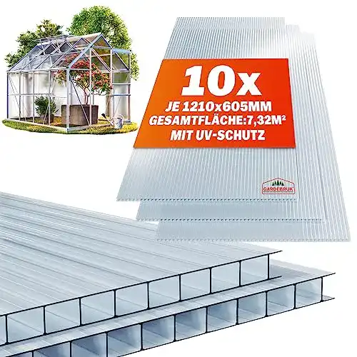 Gardebruk Stegplatten 10x Doppelstegplatten 6mm zuschneidbar