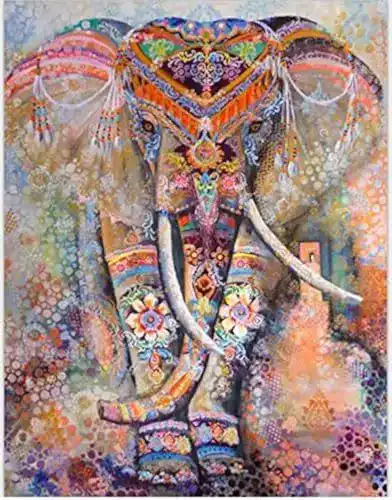 Wandteppich AZX Elefant Tapisserie im indischen Stil als Wandbehang