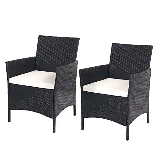 Gartensessel Mendler 2er-Set Poly-Rattan Halden mit Kissen
