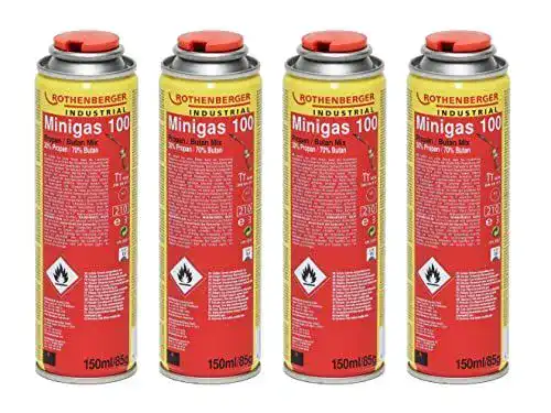 Rothenberger Industrial Minigas 100 Brenngas-Kartusche 150 ml, 4 Stück