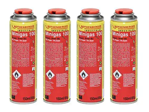 Rothenberger Industrial Minigas 100 Brenngas-Kartusche 150 ml, 4 Stück