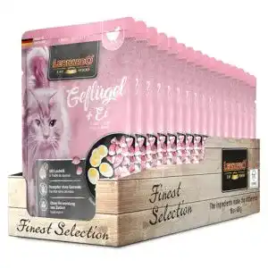 Leonardo Nassfutter Frischebeutel mit Geflügel und Ei, 16x85g