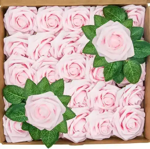 Kunstblumen Belle Vous 50 Stück Künstliche Rosen in Rosa