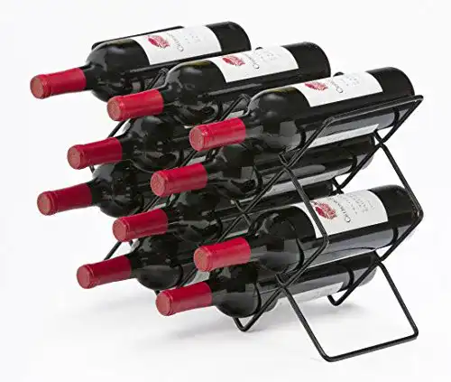 Weinregal Mango Steam für 10 Flaschen mit schwarzer Arbeitsplatte