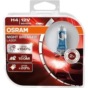 Osram Night Breaker Laser H4 Halogen-Scheinwerferlampen mit +150% Helligkeit