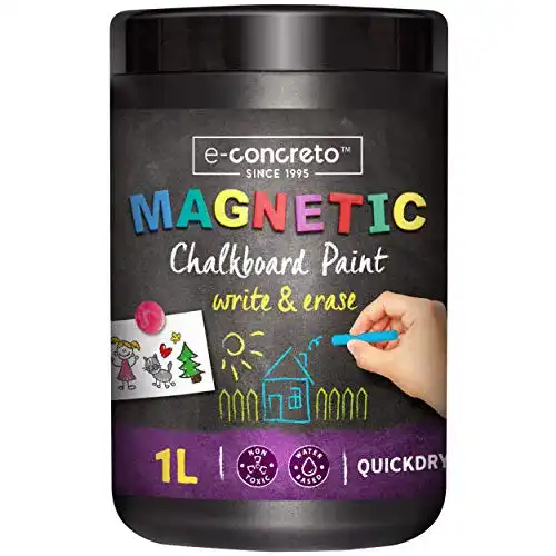 Magnetfarbe e-concreto Schwarz 1000ml Magnetische Tafelfarbe für Wände