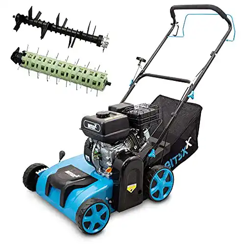 Benzin-Vertikutierer Bituxx 7 PS mit 38 cm Schnittbreite und Fangkorb