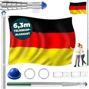 Fahnenmast aus Aluminium mit Teleskopfunktion 6,30 m