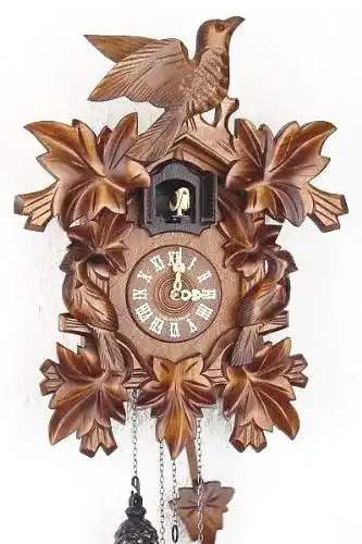 Engstler Schwarzwälder Kuckucksuhr aus Echtholz mit Quartzwerk