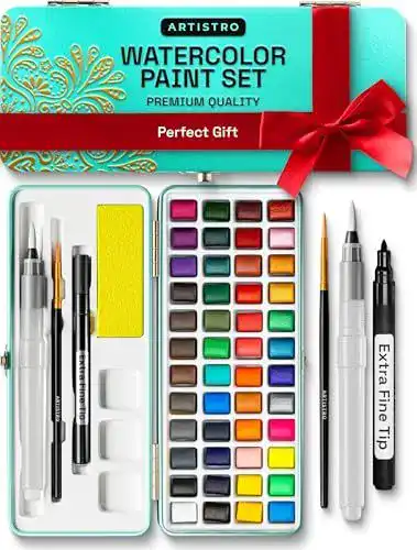Aquarellfarben Set Artistro mit 48 Farben in tragbarer Box