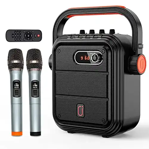 JYX Karaoke-Anlage mit zwei Mikrofonen und Bluetooth-Funktion
