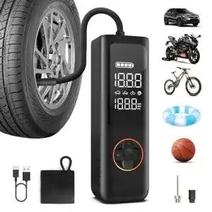QiCYCLE Elektrische Luftpumpe mit 150 PSI und Powerbank-Funktion