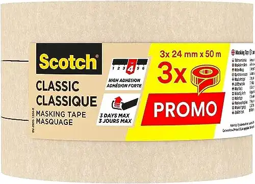 Malerkrepp ScotchBlue Kreppband Classic Beige 24 mm x 50 m