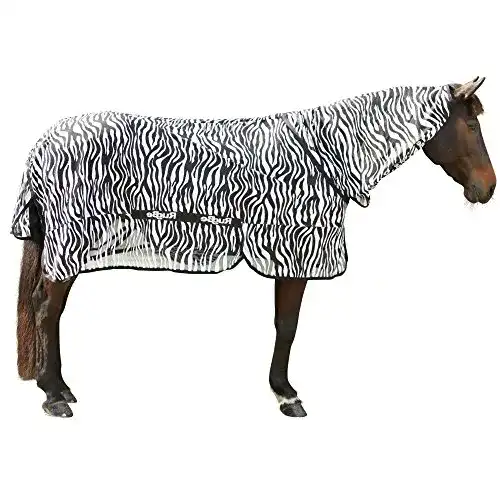 Ekzemerdecke für Pferde Kerbl 326123 Fliegendecke Zebra mit Halsteil