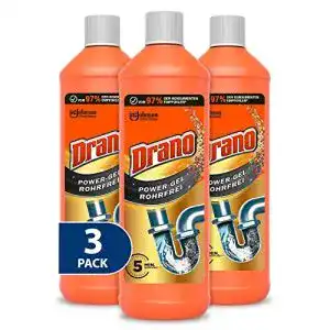 Drano Power Gel Rohrreiniger für Küche und Bad, 3er Pack
