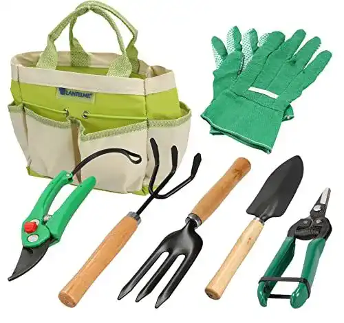 Gartenwerkzeug-Set Lantelme 7-teilig mit Aufbewahrungstasche