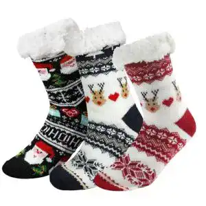 Kuschelsocken Derayee 3 Paar für Herren und Damen, warme Stoppersocken
