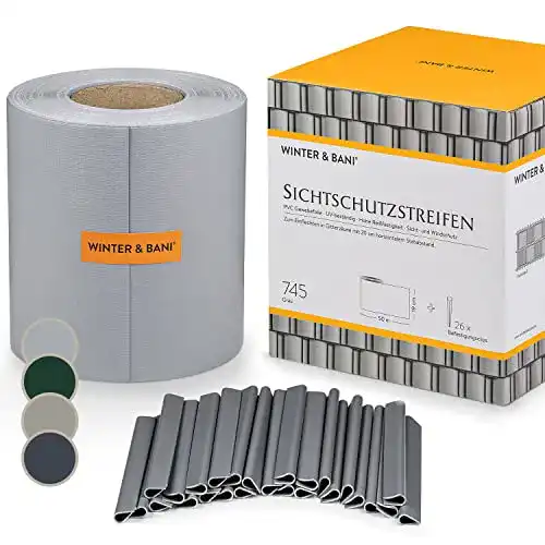 Sichtschutzstreifen aus PVC für Doppelstabmattenzaun, 50m x 19 cm