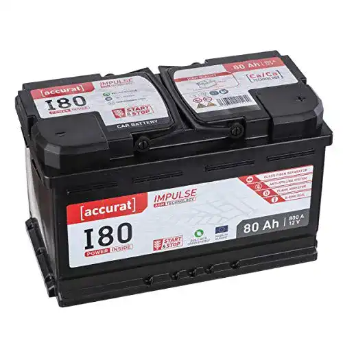 Autobatterie 80Ah Accurat Impuls I80 AGM – 12V, 800A, wartungsfrei