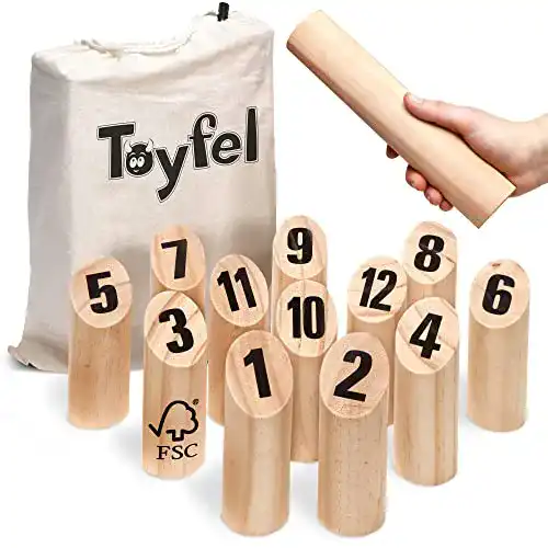 Mölkky Toyfel Tölky Wurfspiel für drinnen und draußen aus Finnland