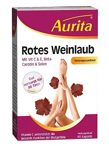 Aurita Venen-Tabletten mit rotem Weinlaub, 60 Kapseln