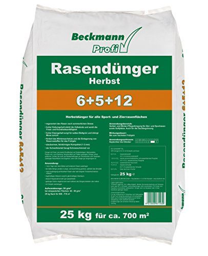 Beckmann Rasendünger Profi Herbst 6+5+12 25 kg für Sport- und Zierrasen